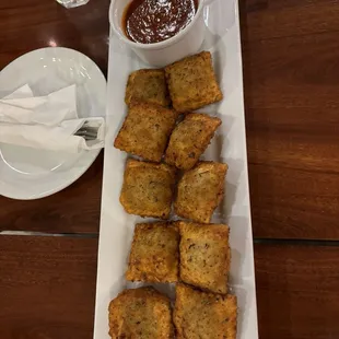 Toasted ravioli appetizer