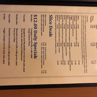 menu