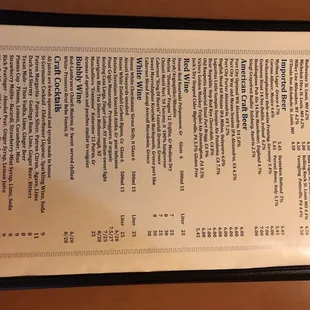 menu