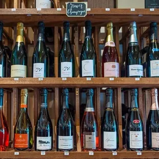 a display of various wines