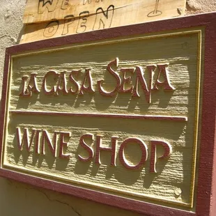 a sign for a wine shop
