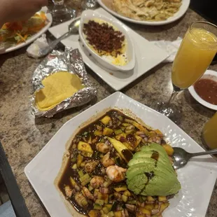 a table full of mexican food