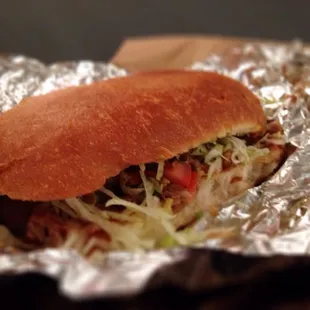 Torta con carnitas!