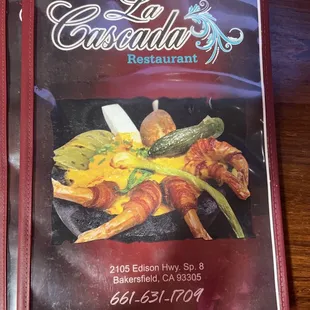 Menu. The guys next to us actually had a thing on the table that looked exactly like this picture.