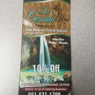 Front To-Go Menu