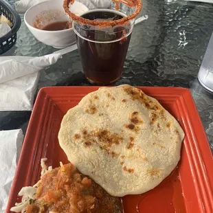 a plate of mexican food