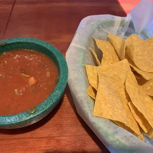Great salsa and skimpy serving of chips