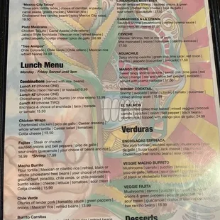 7/17/2023:  La Cascada Menu-Page 2.