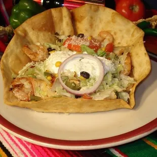 Dinner Seafood taco salad