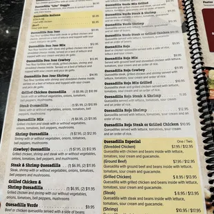 menu