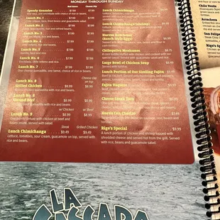 menu