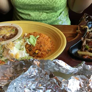 A LOT of food for the price!  Cheese Quesadilla is wrapped  in the foil.