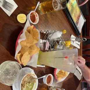 a table full of food