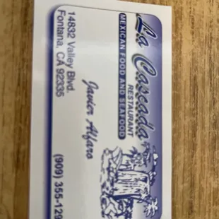 a business card