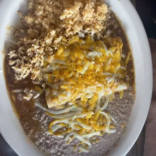 Chicken enchilada plate