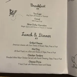 2024 kids menu