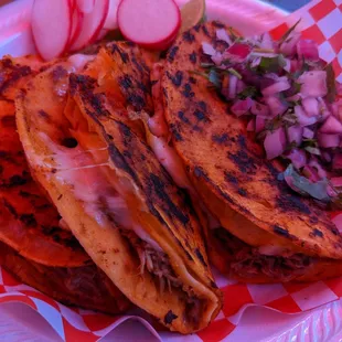 a plate of mexican food