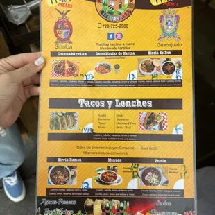 Handheld menu.