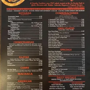 New menu