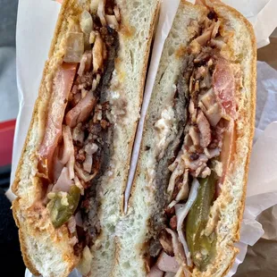 two halves of a sandwich