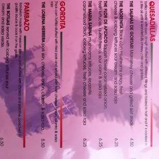 menu