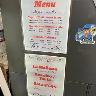 tacos, menu