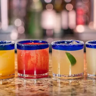 a row of margaritas