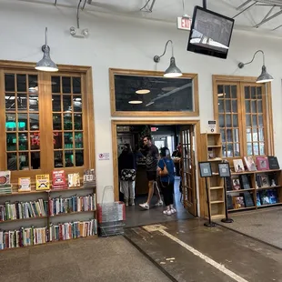 Looking toward La Casita Coffee Shop from inside Half Price Books.