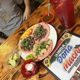 Great tacos. They were pink for Barbie weekend