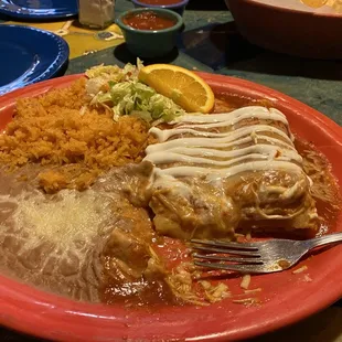 Cheese &amp; chicken enchilada