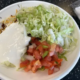Bowl with added sour cream.