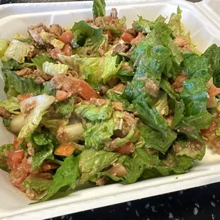 Chicken salad: like the spicy salsa and refried beans option.