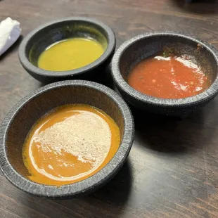 Red = mild, green = spicy, orange = fire!
