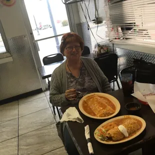 A smothered burrito and a sancho. Huge. And at the same time very reasonably priced.