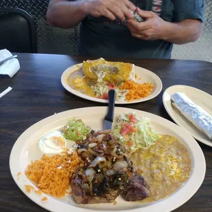 #9 t-bone and burrito.