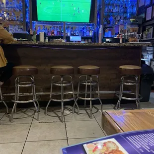 The bar area towards the back