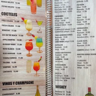 Drink menu 3/6/22