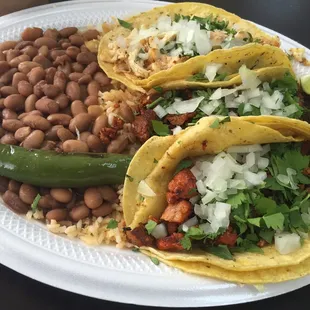 Taco platter was heaven - all 3 meats were so tasty