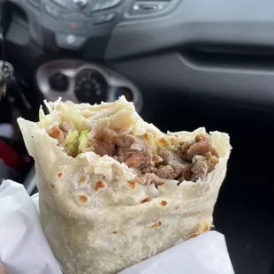 No beans or rice in an 8+ dollar burrito and no salsa