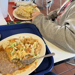 3. Two Cheese Enchiladas and 2. Two Burritos