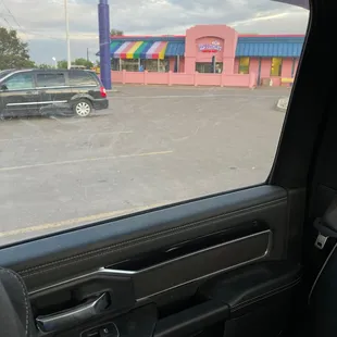 a view of a parking lot