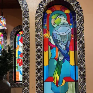 two stained glass windows