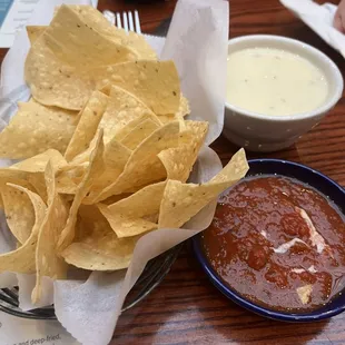 Complimentary chips and salsa!  We also got a side of queso blanco - delicious!