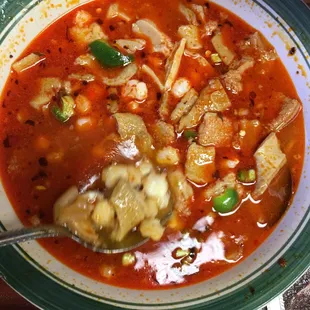 The menudo was delicious and very filling!