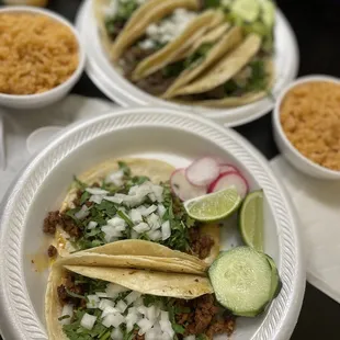 Chorizo and Al pastor tacos!