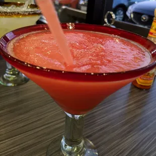 Blended strawberry Margarita