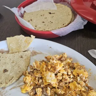 EGGS AND CHORIZO. DELICIOUS!!!