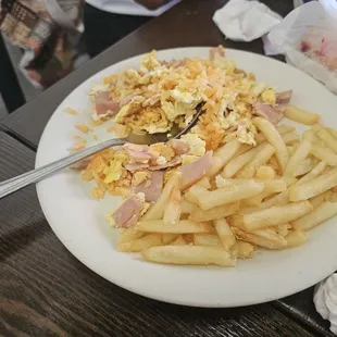 Ham and eggs for the kids.