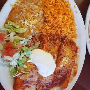Cheese enchiladas dinner. Really good.