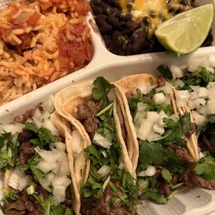 Asada taco plate
